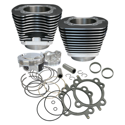 S&S Cycle 99-06 BT 97in Big Bore Cylinder Kit - Wrinkle Black - 910-0205