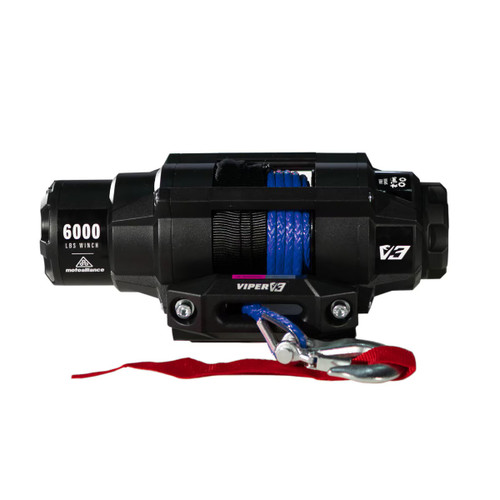 MOTOALLIANCE® Viper V3 60000lb UTV/ATV Military Grade Winch with 40 feet Blue Synthetic Rope.