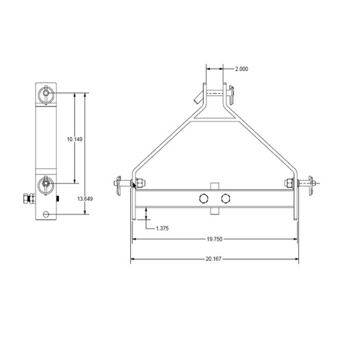 IMPACT IMPLEMENTS™ Three-Point Adapter to Sleeve Hitch - view 2