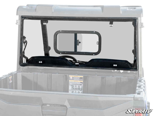 SuperATV Sliding Rear Windshield - 2015+ Mid Size Polaris Ranger