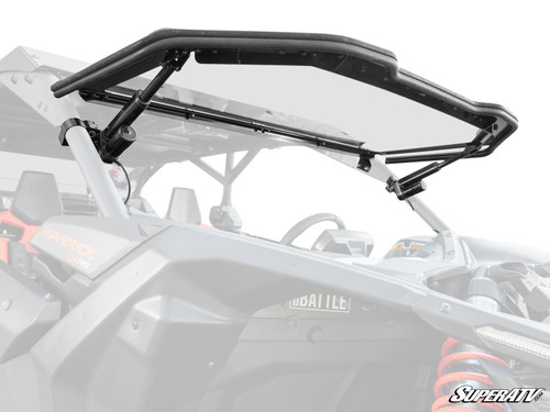 SuperATV MaxDrive Power Flip Up Front Windshield - Can-Am Maverick X3