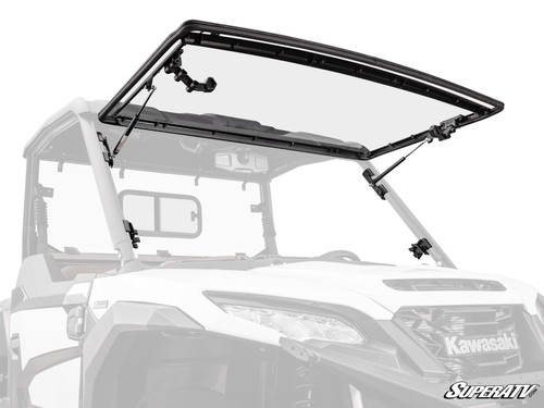 SuperATV Flip Up Hard Coated Front Windshield - Kawasaki Ridge