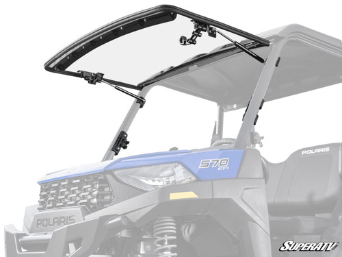 SuperATV Flip Up Hard Coated Front Windshield - Polaris Ranger SP 570