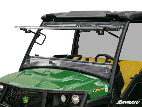SuperATV Flip Up Hard Coated Front Windshield - John Deere Gator XUV 835