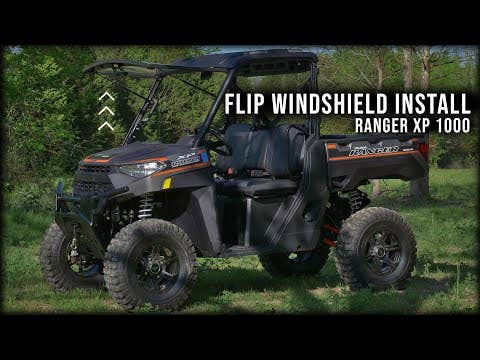 SuperATV Flip Up Hard Coated Front Windshield - Polaris Ranger 1000 - view 2