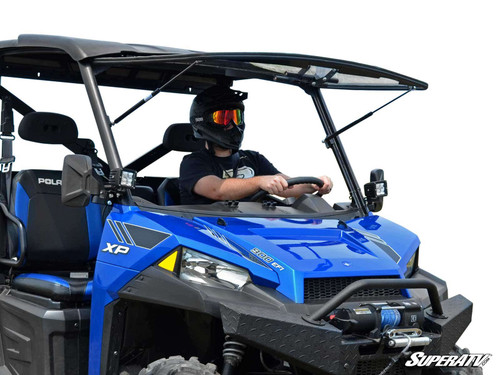 SuperATV Flip Up Hard Coated Front Windshield - Polaris Ranger XP 570