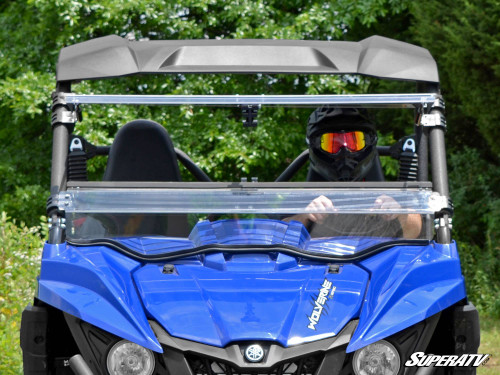SuperATV Flip Up Hard Coated Front Windshield - 2016-18 Yamaha Wolverine