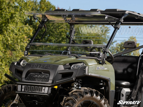 SuperATV Flip Up Hard Coated Front Windshield - 2013-14 Polaris Ranger Diesel - view 2