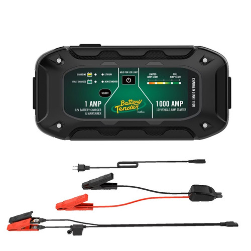 Battery Tender Charge N Start 1100 1A Battery Charger & 1000A Jump Starter - 030-7010-WH