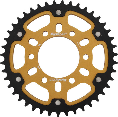 REAR STEALTH SPROCKET ALU/STL 43T-530 GLD KAW REAR STEALTH SPROCKET ALU/STL 43T-530 GLD KAW