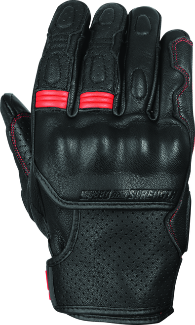 Speed and Strength Twist of Fate Leather Gloves - Black & Red