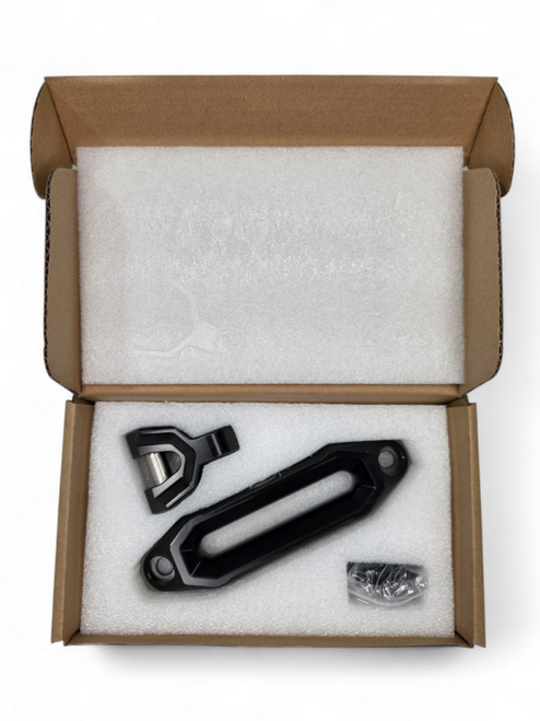 Elektric Offroad Winch Hawse Fairlead And Hook Combo Anodized Black - view 2