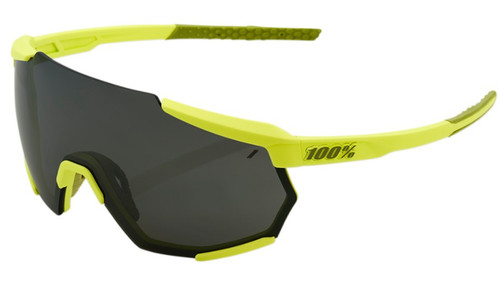 100-Percent Racetrap Soft Tact Banana Sunglasses - Black Mirror Lens