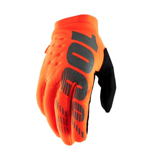 100-Percent Small Brisker Gloves - Fluo Orange & Black