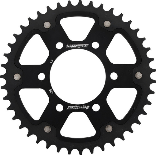 REAR STEALTH SPROCKET ALU/STL 43T-520 BLK KAW REAR STEALTH SPROCKET ALU/STL 43T-520 BLK KAW
