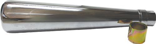 17.5" OVAL MUFFLER CHROME W/REDUCER SET