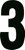 #3 6" BLACK EXTREME DIGITS 3/PK