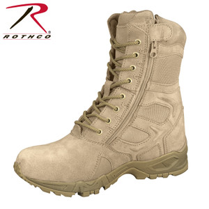 Rothco Forced Entry Deployment Boots With Side Zipper - 8 Inch Tan 8 5357 Rothco Forced Entry Deployment Boots With Side Zipper - 8 Inch Tan 8 5357