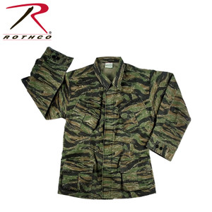Rothco Vintage Vietnam Fatigue Shirt Rip-Stop Tiger Stripe Camo Size M Rothco Vintage Vietnam Fatigue Shirt Rip-Stop Tiger Stripe Camo Size M