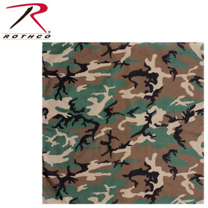 Rothco Large Camo Bandana Woodland Camo Size One Size Rothco Large Camo Bandana Woodland Camo Size One Size