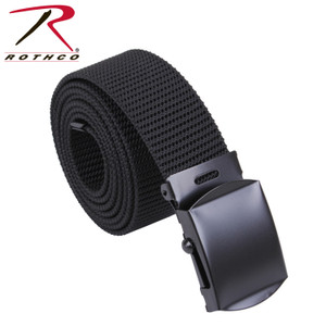 Rothco Nylon Web Belt - Black Webbing 4241 Rothco Nylon Web Belt - Black Webbing 4241