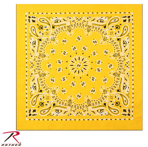 Rothco Trainmen Paisley Bandana - 22" X 22" Yellow Size One Size Rothco Trainmen Paisley Bandana - 22" X 22" Yellow Size One Size
