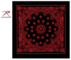 Rothco Trainmen Paisley Bandana - 22" X 22" Black / Red Size One Size Rothco Trainmen Paisley Bandana - 22" X 22" Black / Red Size One Size