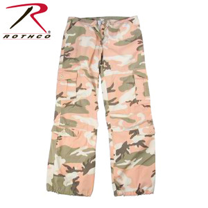 Rothco Women's Camo Vintage Paratrooper Fatigue Pants Subdued Pink Camo Size XS Rothco Women's Camo Vintage Paratrooper Fatigue Pants Subdued Pink Camo Size XS
