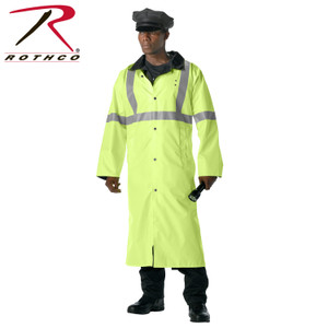 Rothco Reversible Reflective Rain Parka Safety Green Size M Rothco Reversible Reflective Rain Parka Safety Green Size M