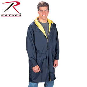 Rothco Reversible 3/4 Length Rain Parka Navy Blue / Yellow Size XL Rothco Reversible 3/4 Length Rain Parka Navy Blue / Yellow Size XL