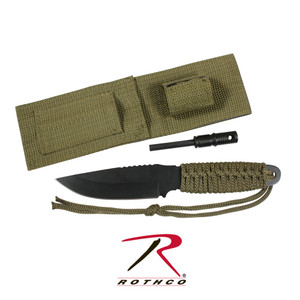 Rothco Paracord Knife With Fire Starter  Olive Drab