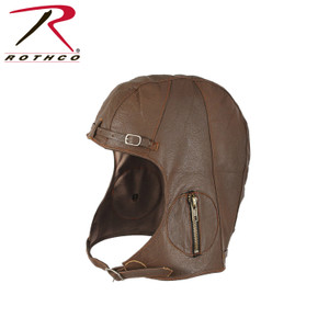 Rothco WWII Style Leather Pilot Helmet Brown Size M / L Rothco WWII Style Leather Pilot Helmet Brown Size M / L