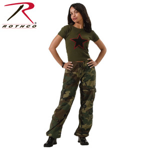 Rothco Women's Camo Vintage Paratrooper Fatigue Pants Woodland Camo Size S Rothco Women's Camo Vintage Paratrooper Fatigue Pants Woodland Camo Size S