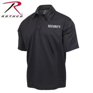 Rothco Moisture Wicking Security Polo Shirt Black W/ White Lettering Size S Rothco Moisture Wicking Security Polo Shirt Black W/ White Lettering Size S