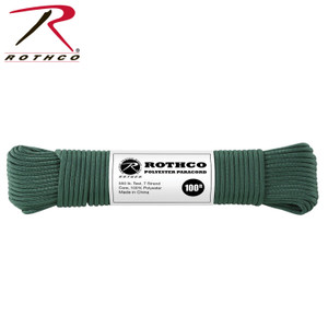 Rothco 550lb Type III Polyester Paracord Hunter Green Size 100'