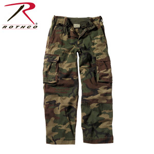 Rothco Kids Vintage Paratrooper Fatigue Pants Woodland Camo Size XS Rothco Kids Vintage Paratrooper Fatigue Pants Woodland Camo Size XS