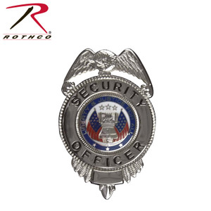 Rothco Security Officer Badge With Flags Silver Rothco Security Officer Badge With Flags Silver