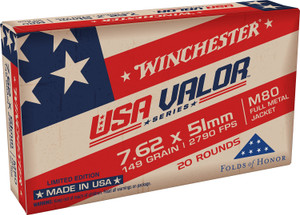 WIN USAVM80X 7.62X51 M80 149 FMJ VALOR 20/25 WIN USAVM80X 7.62X51 M80 149 FMJ VALOR 20/25