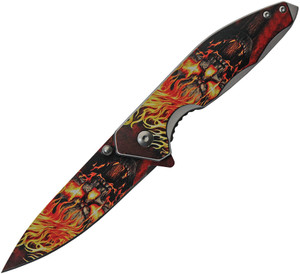 Flame Skull Linerlock Flame Skull Linerlock