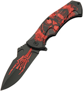 Skull Linerlock Red Skull Linerlock Red