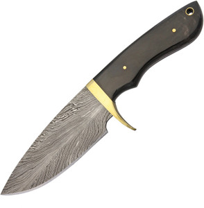 Damascus Hunter Horn Handle Damascus Hunter Horn Handle