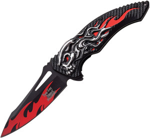 Skull Flame Linerlock A/O Red Skull Flame Linerlock A/O Red