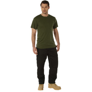 Rothco Pocket T-Shirt Collection (Available In Cotton/Poly and Moisture Wicking Poly) Olive Drab Size 3XL Rothco Pocket T-Shirt Collection (Available In Cotton/Poly and Moisture Wicking Poly) Olive Drab Size 3XL