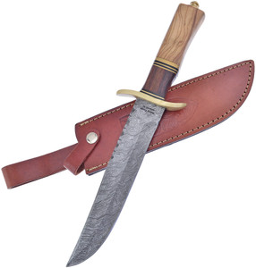 Bowie Damascus Walnut/Olive Bowie Damascus Walnut/Olive