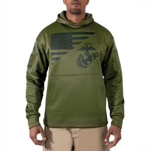 Rothco US Flag / USMC Eagle, Globe, & Anchor Concealed Carry Hoodie Olive Drab Size M Rothco US Flag / USMC Eagle, Globe, & Anchor Concealed Carry Hoodie Olive Drab Size M