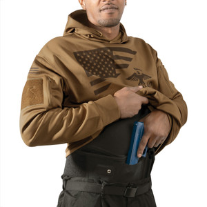 Rothco US Flag / USMC Eagle, Globe, & Anchor Concealed Carry Hoodie Coyote Brown Size M Rothco US Flag / USMC Eagle, Globe, & Anchor Concealed Carry Hoodie Coyote Brown Size M