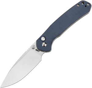 Pyrite Button Lock Blue G10 Pyrite Button Lock Blue G10