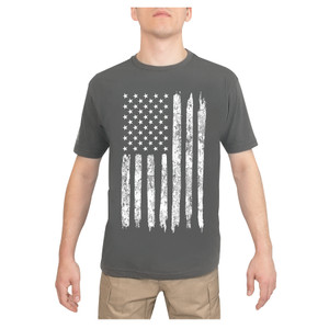 Rothco Distressed US Flag Athletic Fit T-Shirt Charcoal Grey Size L Rothco Distressed US Flag Athletic Fit T-Shirt Charcoal Grey Size L