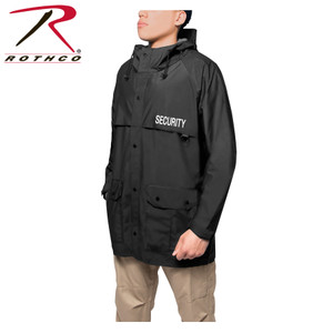 Rothco Security Nylon Rain Jacket - Black Black Size L Rothco Security Nylon Rain Jacket - Black Black Size L