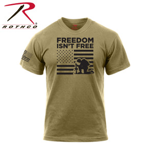 Rothco "Freedom Isn't Free" T-Shirt  Coyote Brown Size 2XL